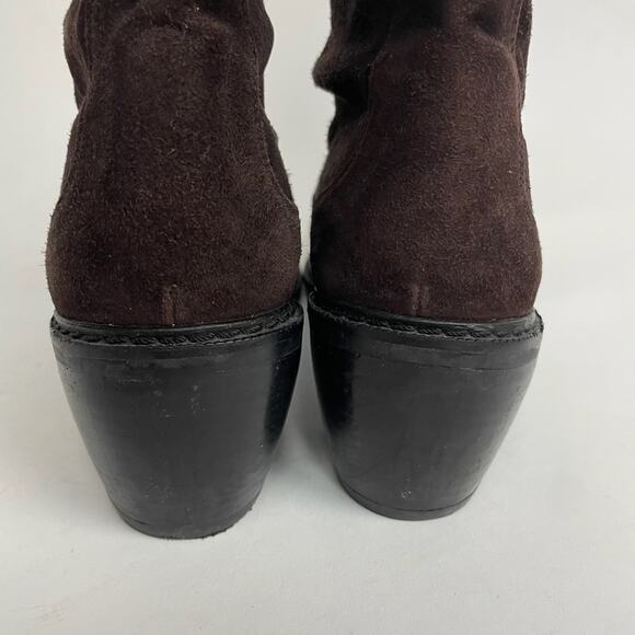 Stuart Weitzman Brown Suede Tall Knee High Heeled Boots Chocolate US 7.5 - Picture 6 of 11